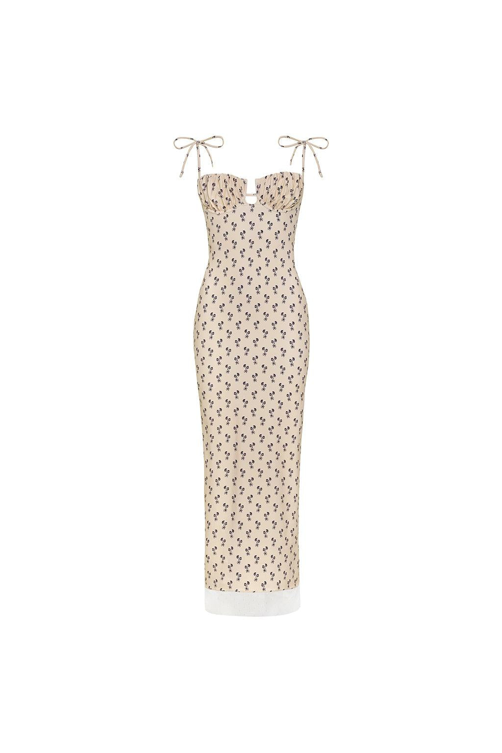 Cynthia Floral Petal Long Slip Dress