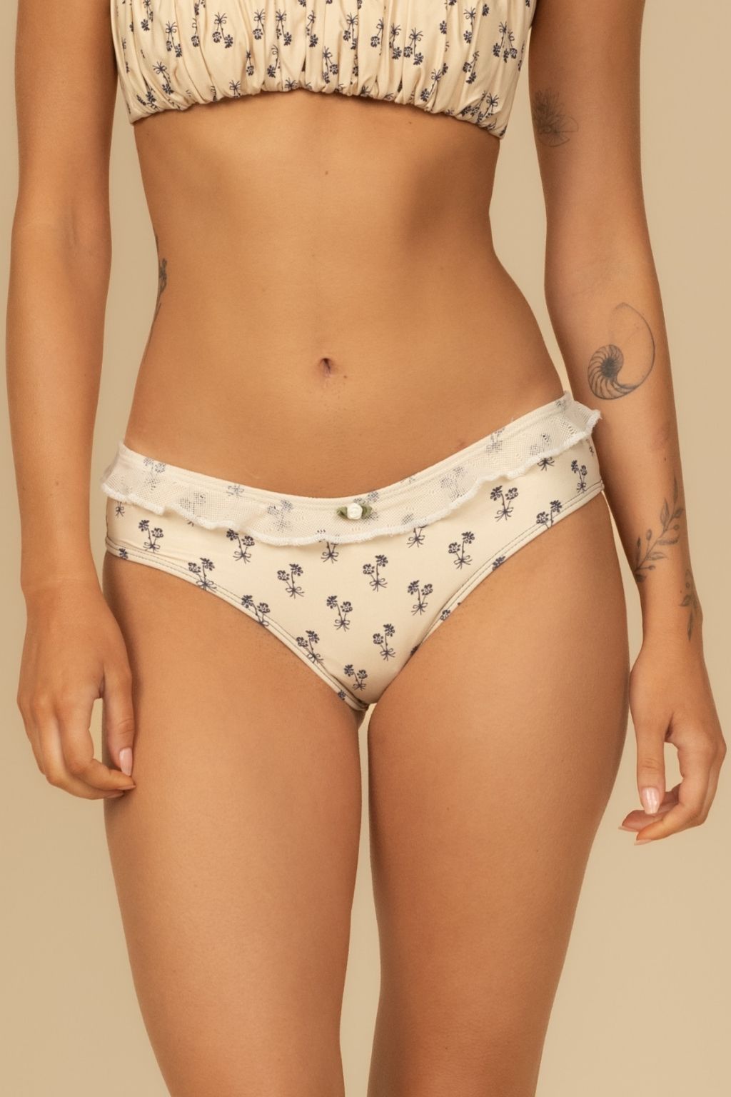 Cynthia Floral Nu-Micro Ruffle Bikini Bottom