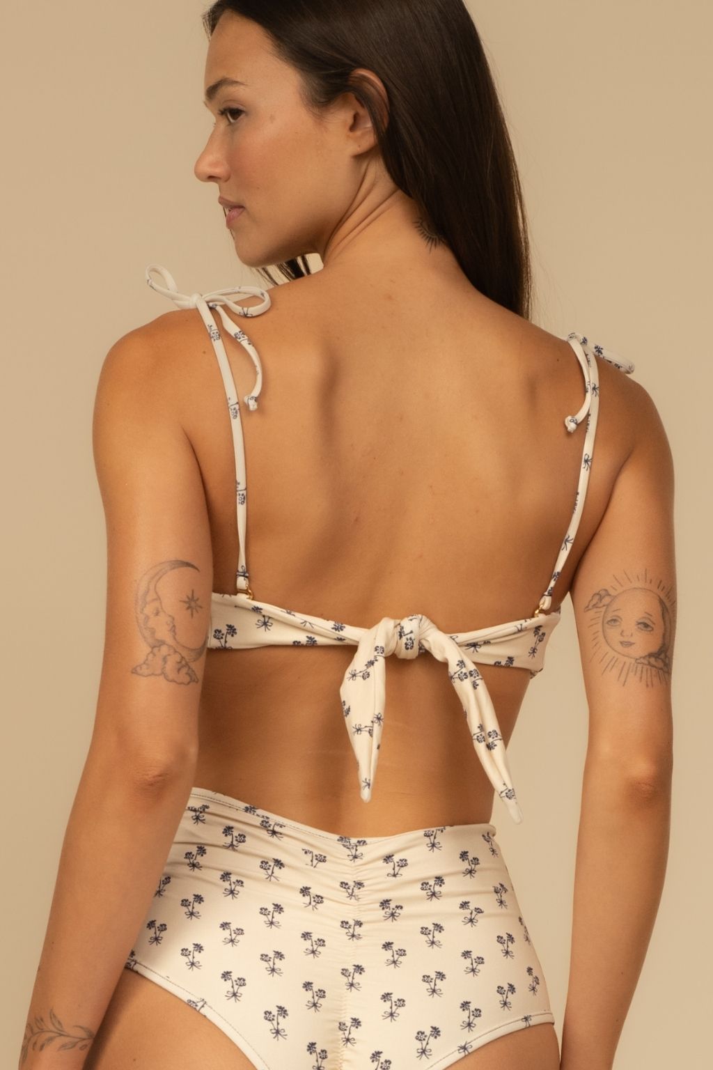 Cynthia Floral Tori Ties Bandeau Bikini Top