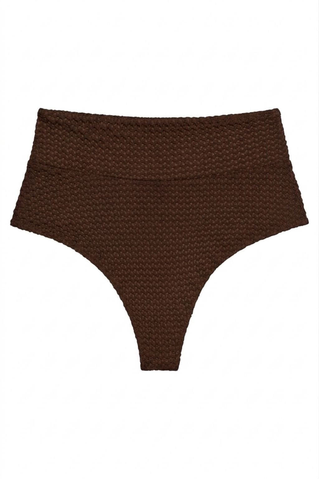 Espresso Crochet Full Coverage High Rise Bikini Bottom