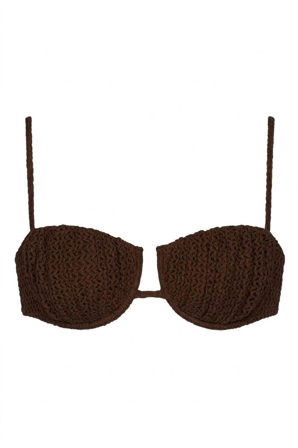 Espresso Crochet Petal Bikini Top
