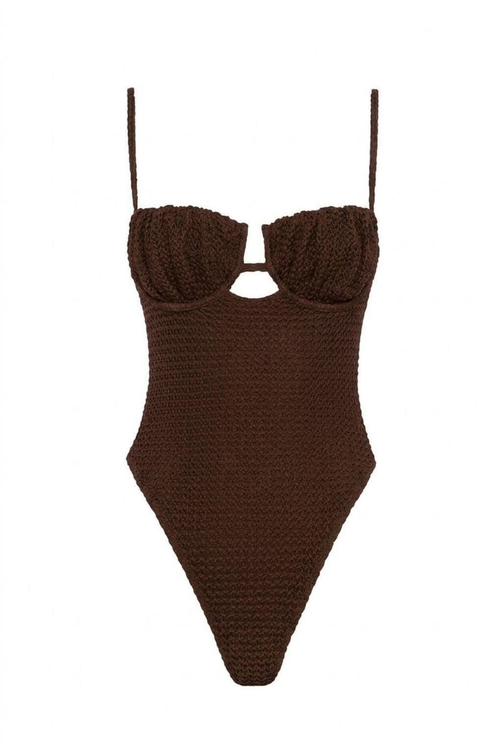 Espresso Crochet Petal One-Piece