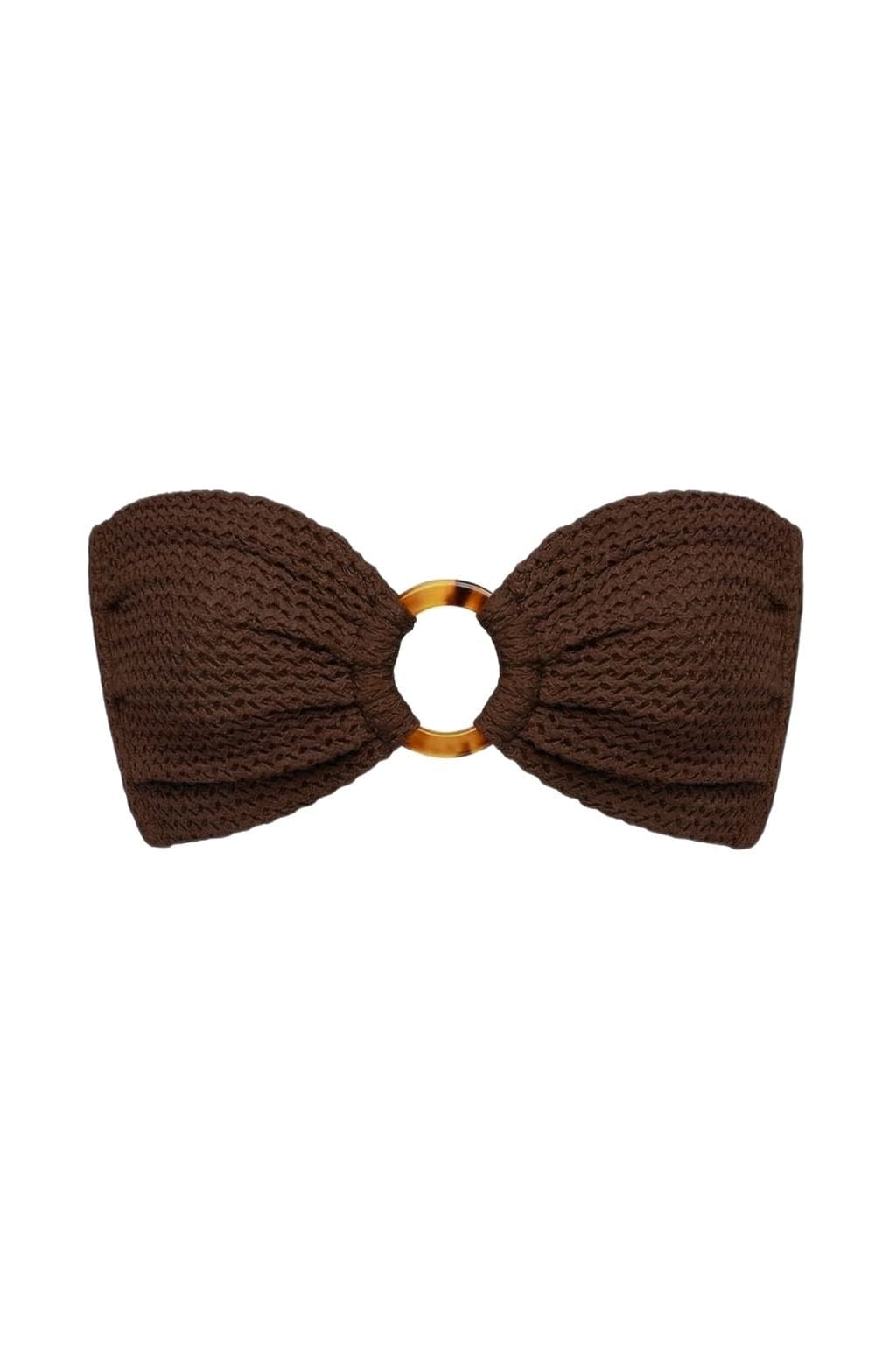 Espresso Crochet Tori Ties Bandeau Bikini Top