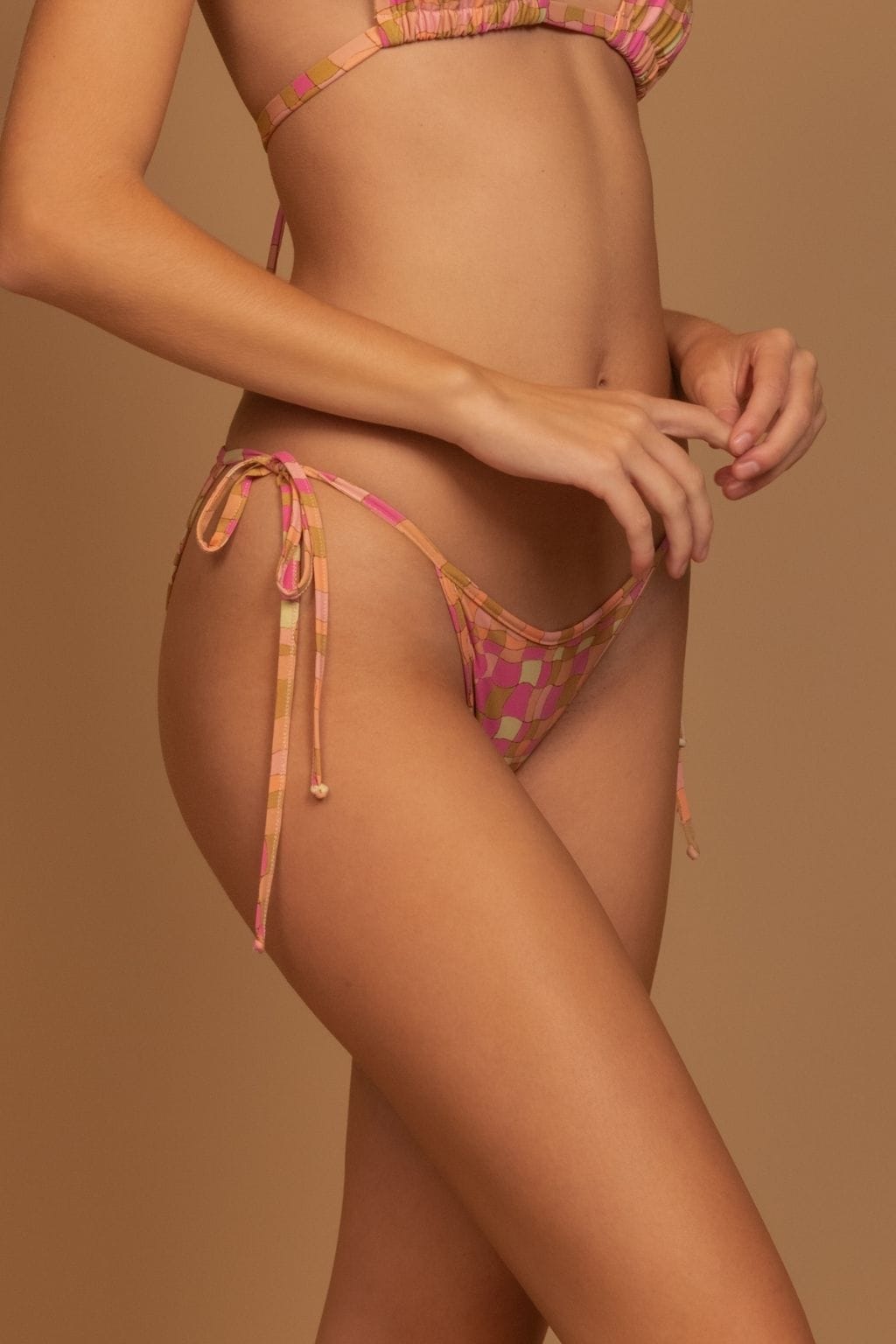 Ibiza Geo Binded Tie-Up Bikini Bottom