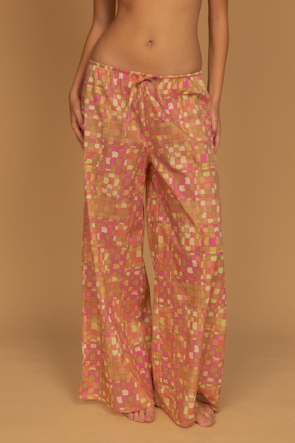Ibiza Geo Drawstring Wide-Leg Pant