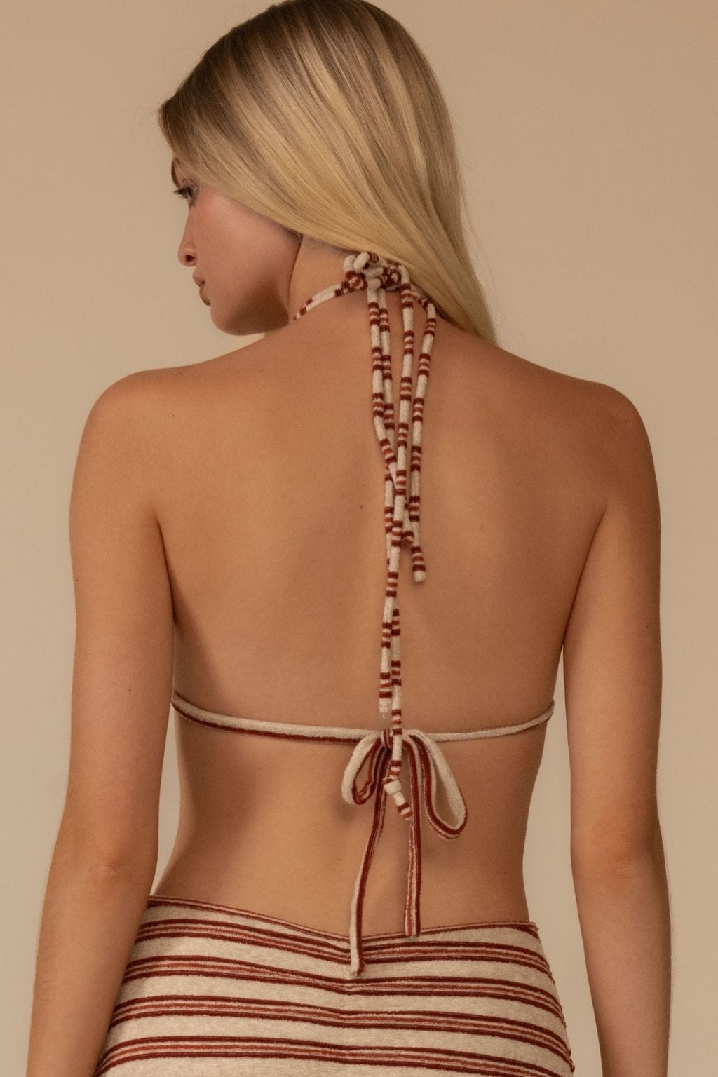 Joan Stripe Euro Bow Bikini Top