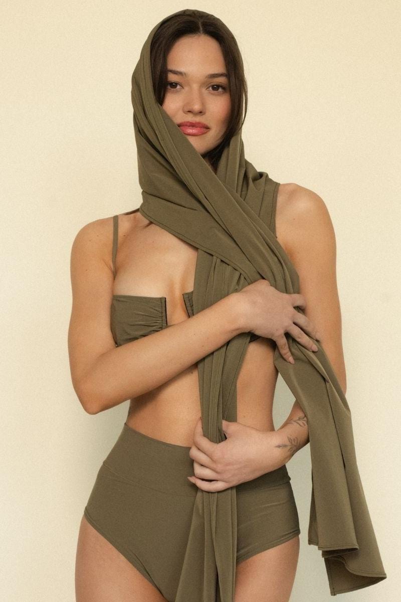 Khaki Oversized Styling Scarf