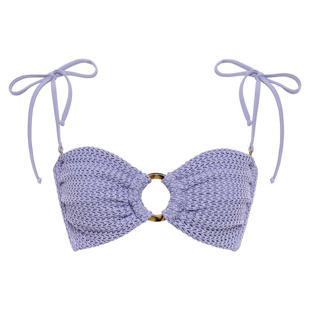 Lavender Crochet Tori Ties Bandeau Bikini Top