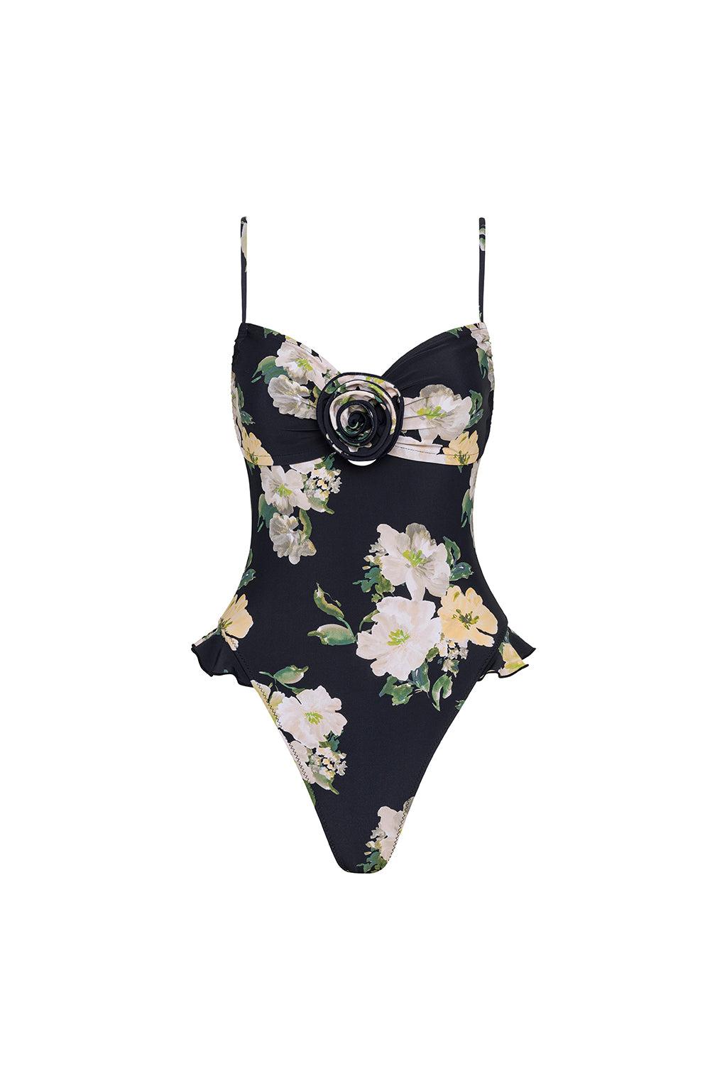 Liz Floral Devin Rosa Ruffle One-Piece
