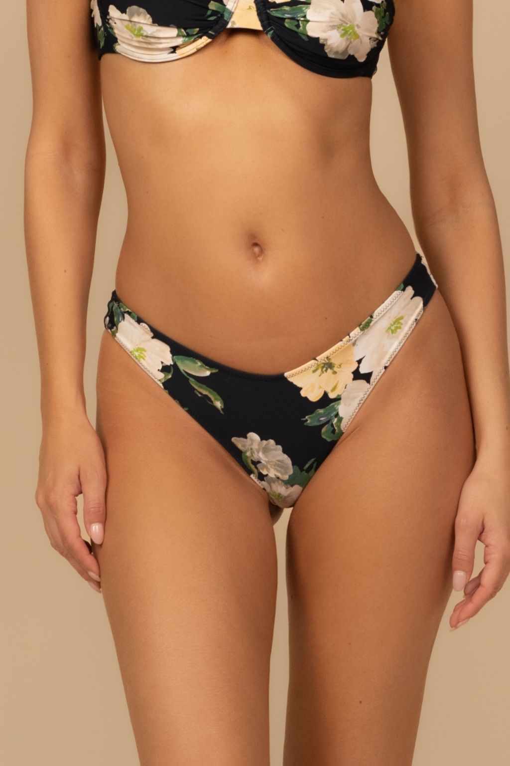 Liz Floral Added Coverage Lulu (Zig-Zag Stitch) Bikini Bottom