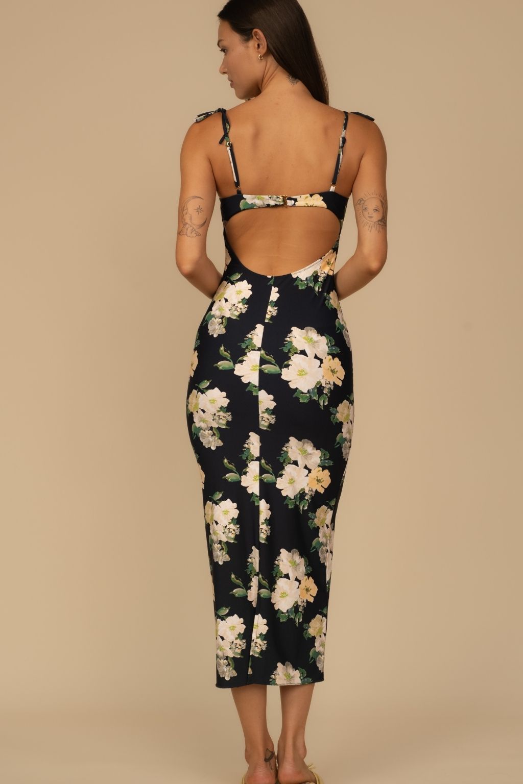 Liz Floral Petal Long Slip Dress