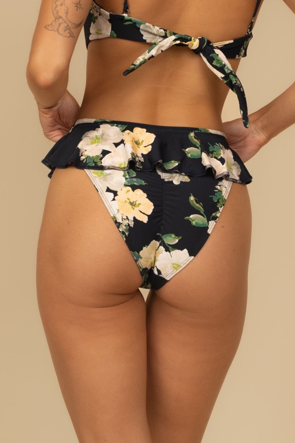 Liz Floral Tamarindo Ruffle Bikini Bottom