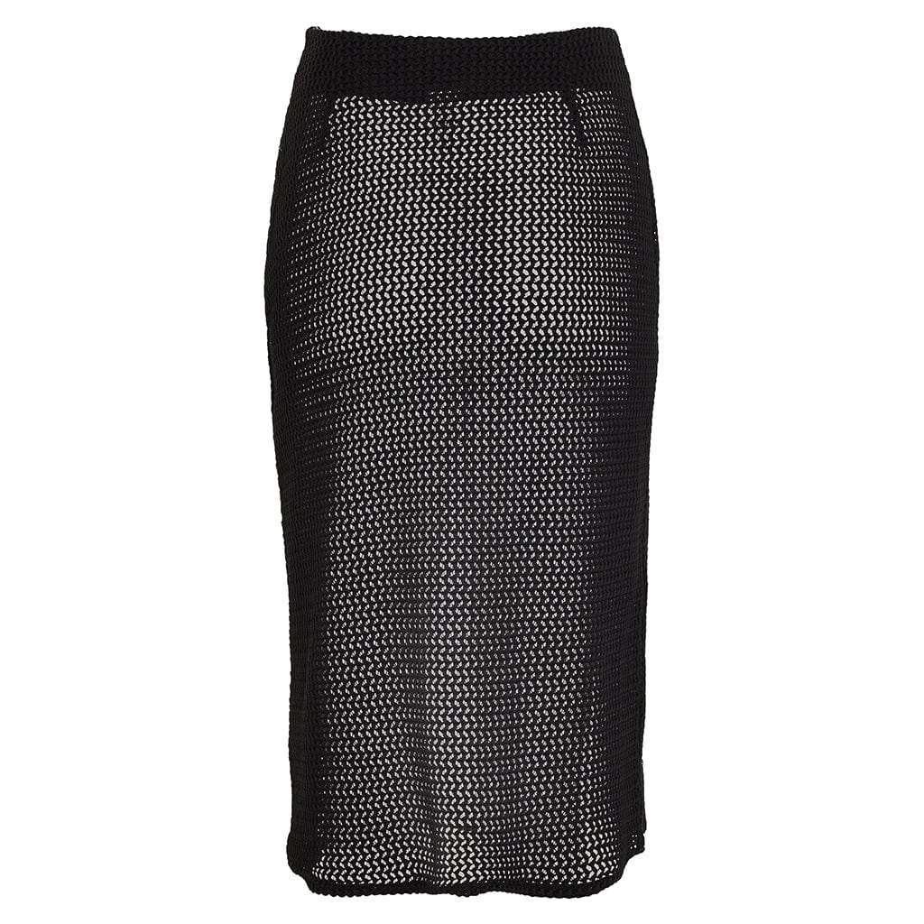 Black Crochet Slip Skirt