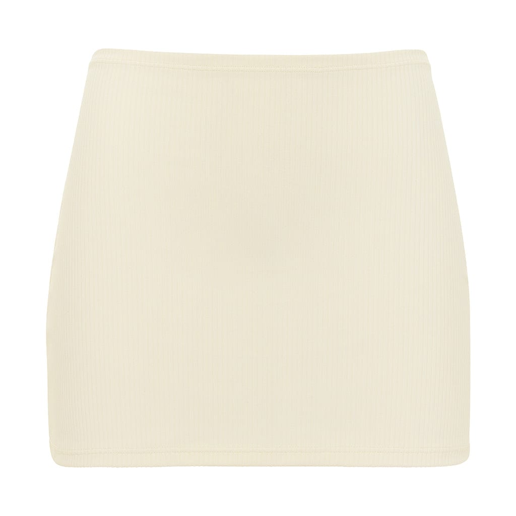 Cream Rib Micro Skirt