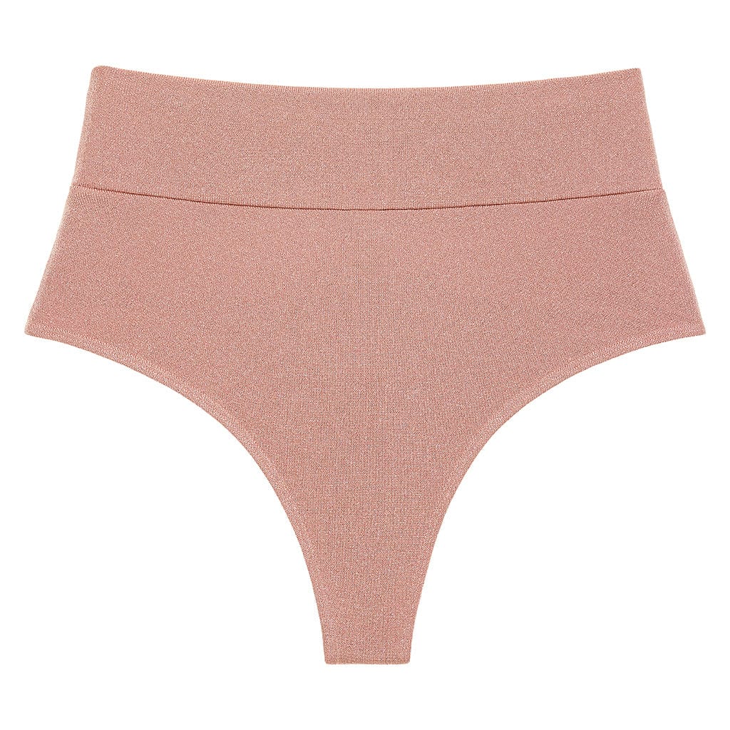 Prima Pink Sparkle Full Coverage High Rise Bikini Bottom