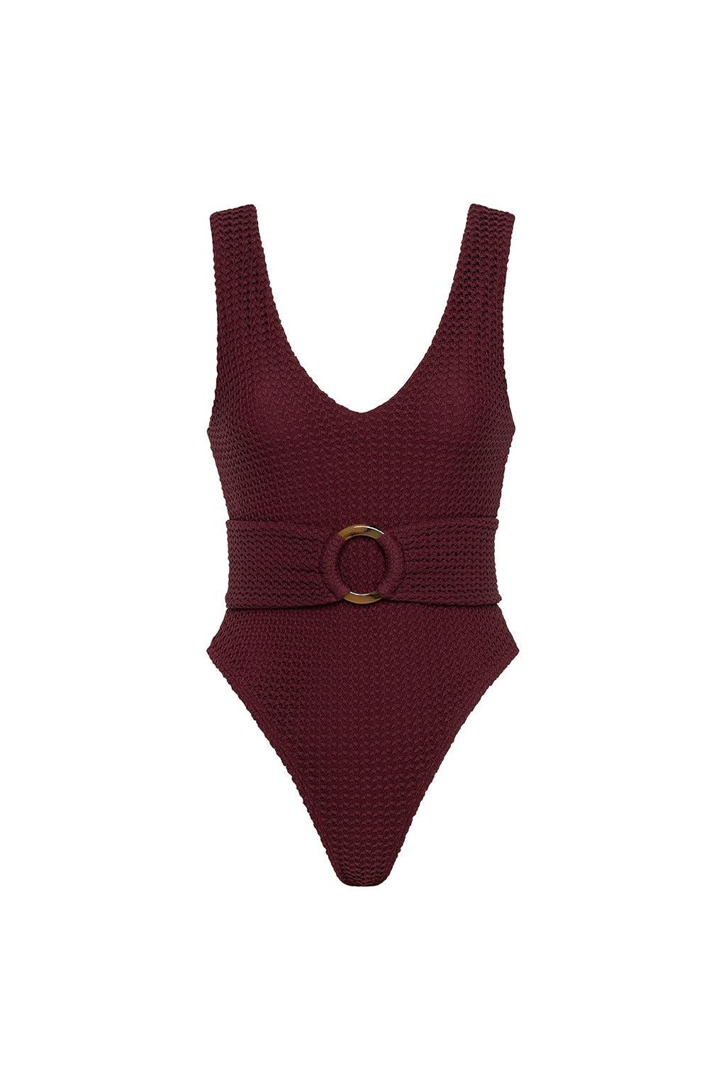 Maroon Crochet Kim One-Piece