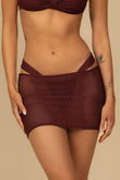 Maroon Crochet Micro Skirt