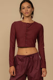 Maroon Button-Down Cardi