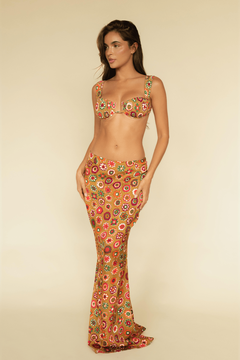 Mazzy Floral Silk Natalia Skirt