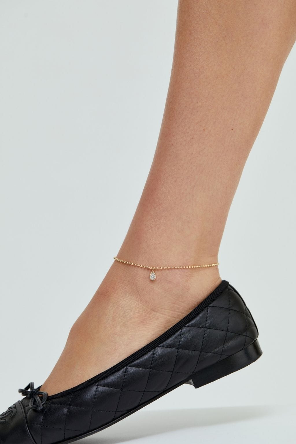 Mini Cleo Pear Anklet (Gold)