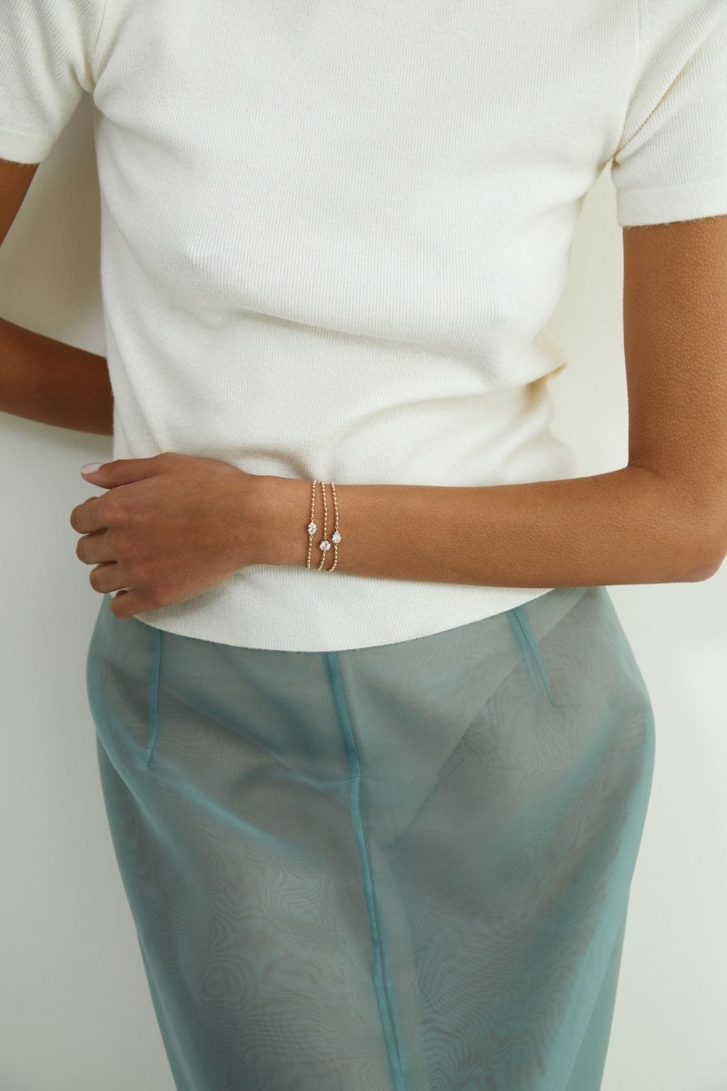 Mini Cleo Pear Bracelet (Silver)