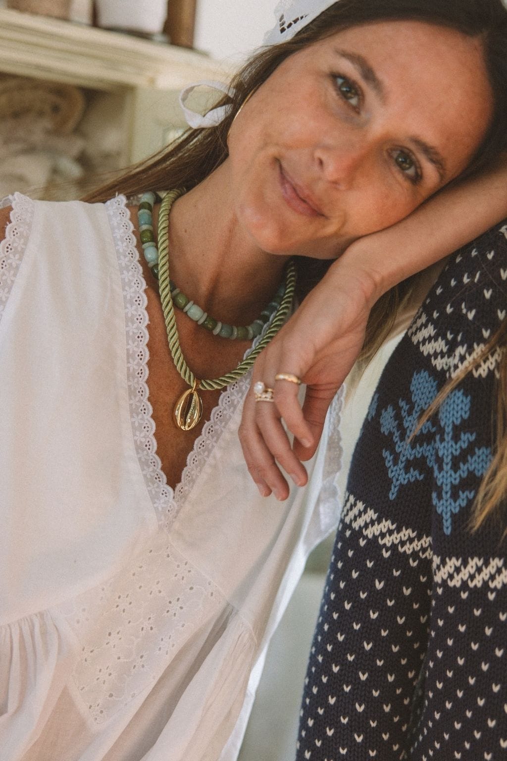 Mixed Green Barrel Beaded Necklace