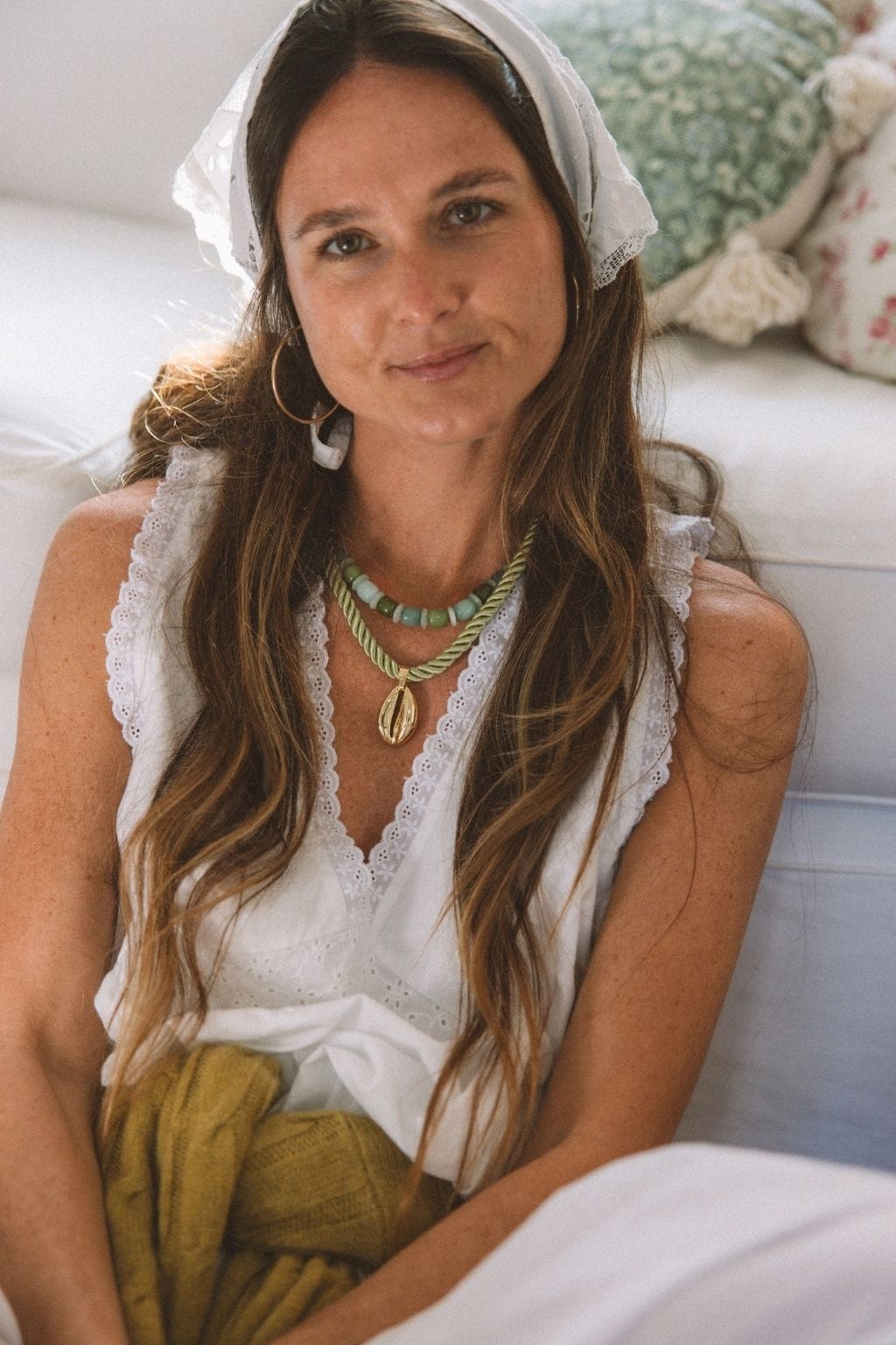 Mixed Green Barrel Beaded Necklace