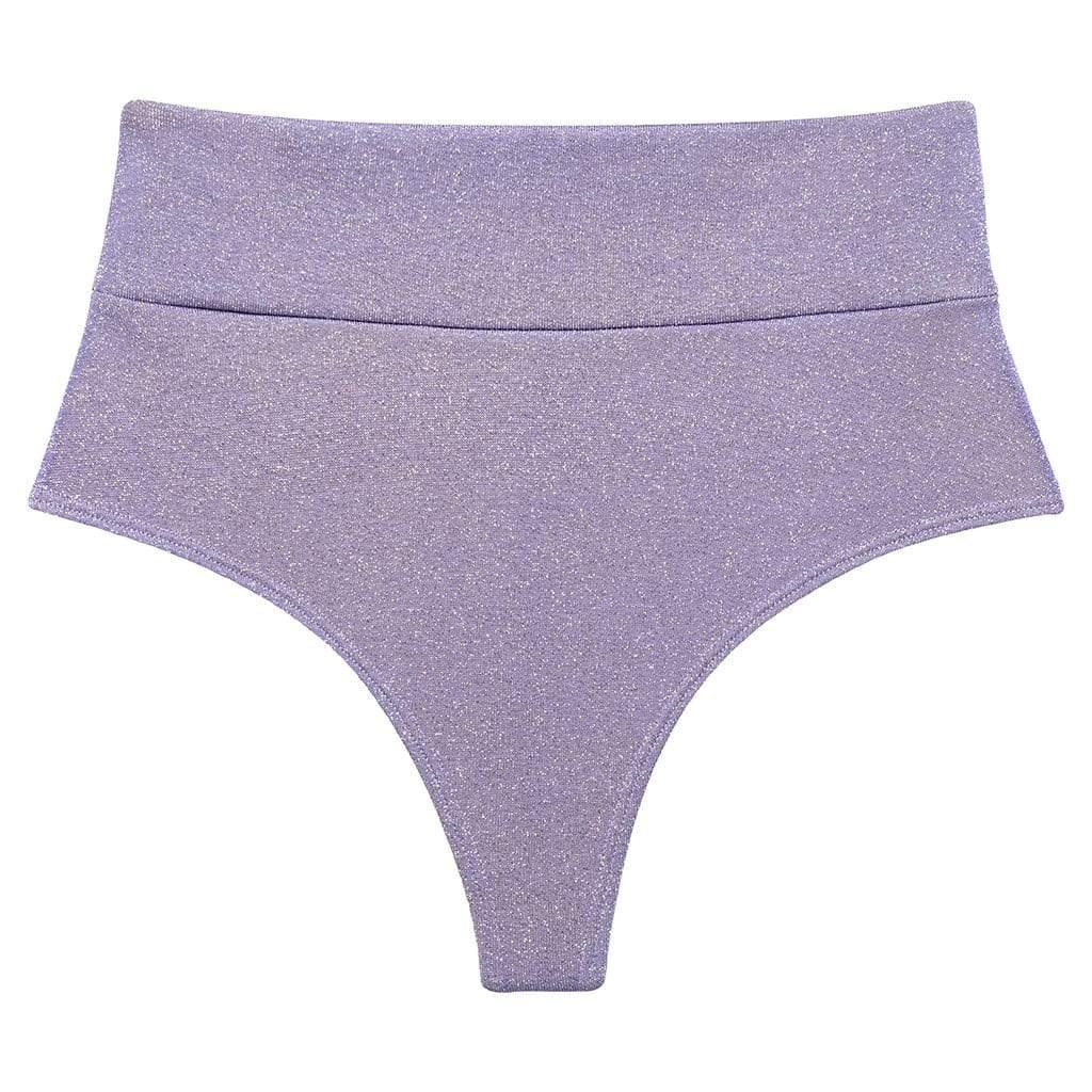 XXS Lilac Sparkle Added Coverage High Rise Bikini Bottom