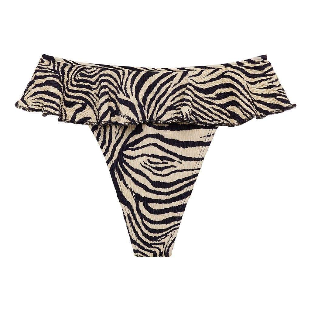 XXS Zebra Micro Scrunch Tamarindo Ruffle Bikini Bottom