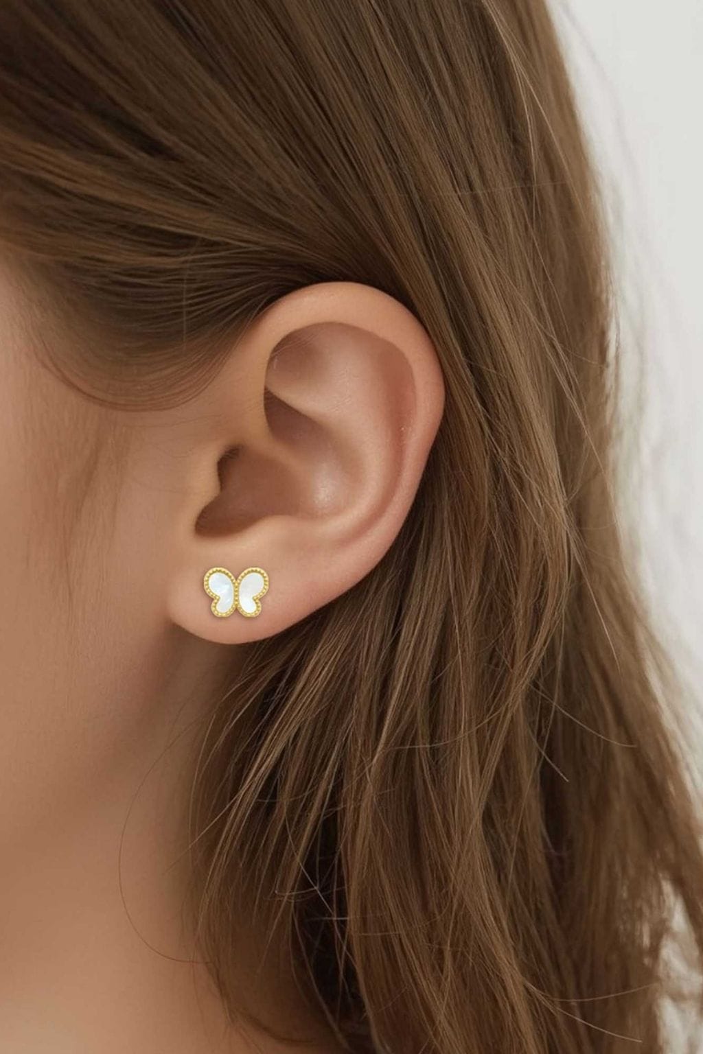 Mother of Pearl Butterfly Stud Earrings