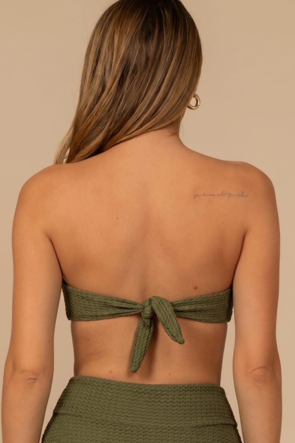 Olive Crochet Tori Bandeau Bikini Top