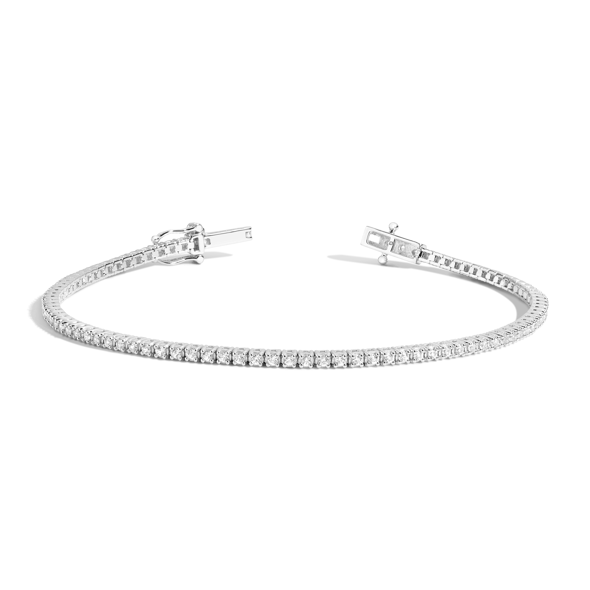 Petite Lab Grown White Sapphire Tennis Bracelet