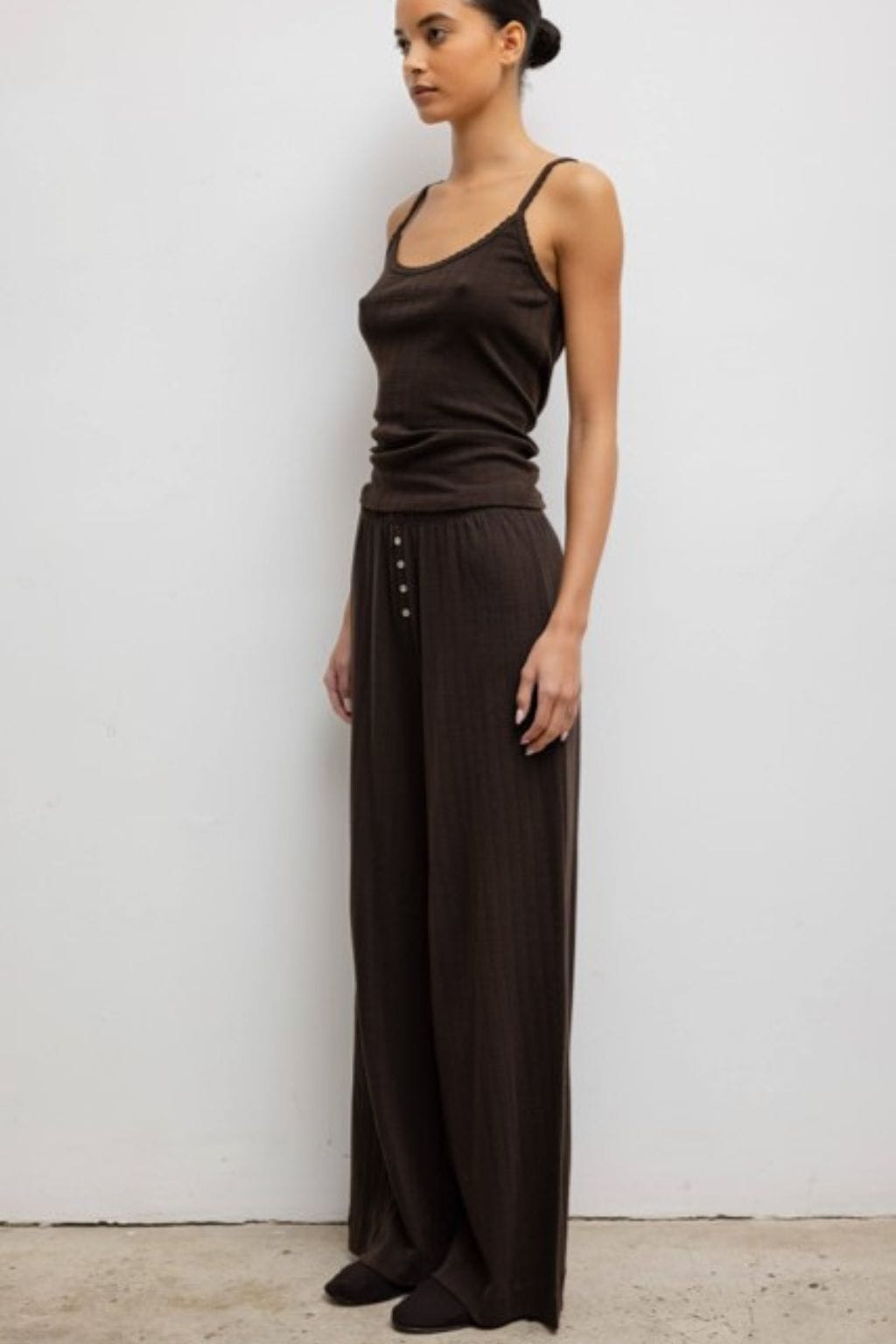 Pointelle Boxer Pant (Chocolate)