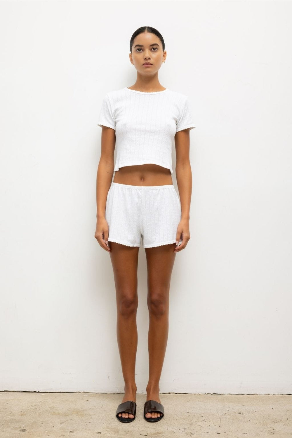 Pointelle Mini Short (White)