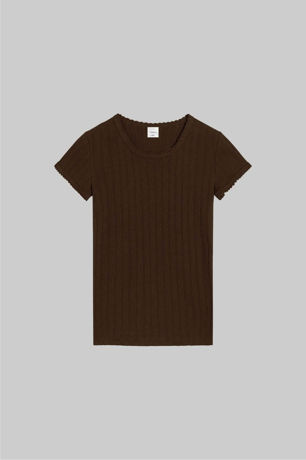 Pointelle Slim Fit Tee (Chocolate)