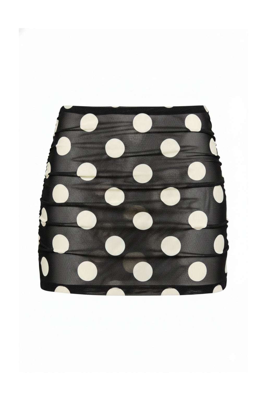 Polka Dot Ruched Micro Skirt