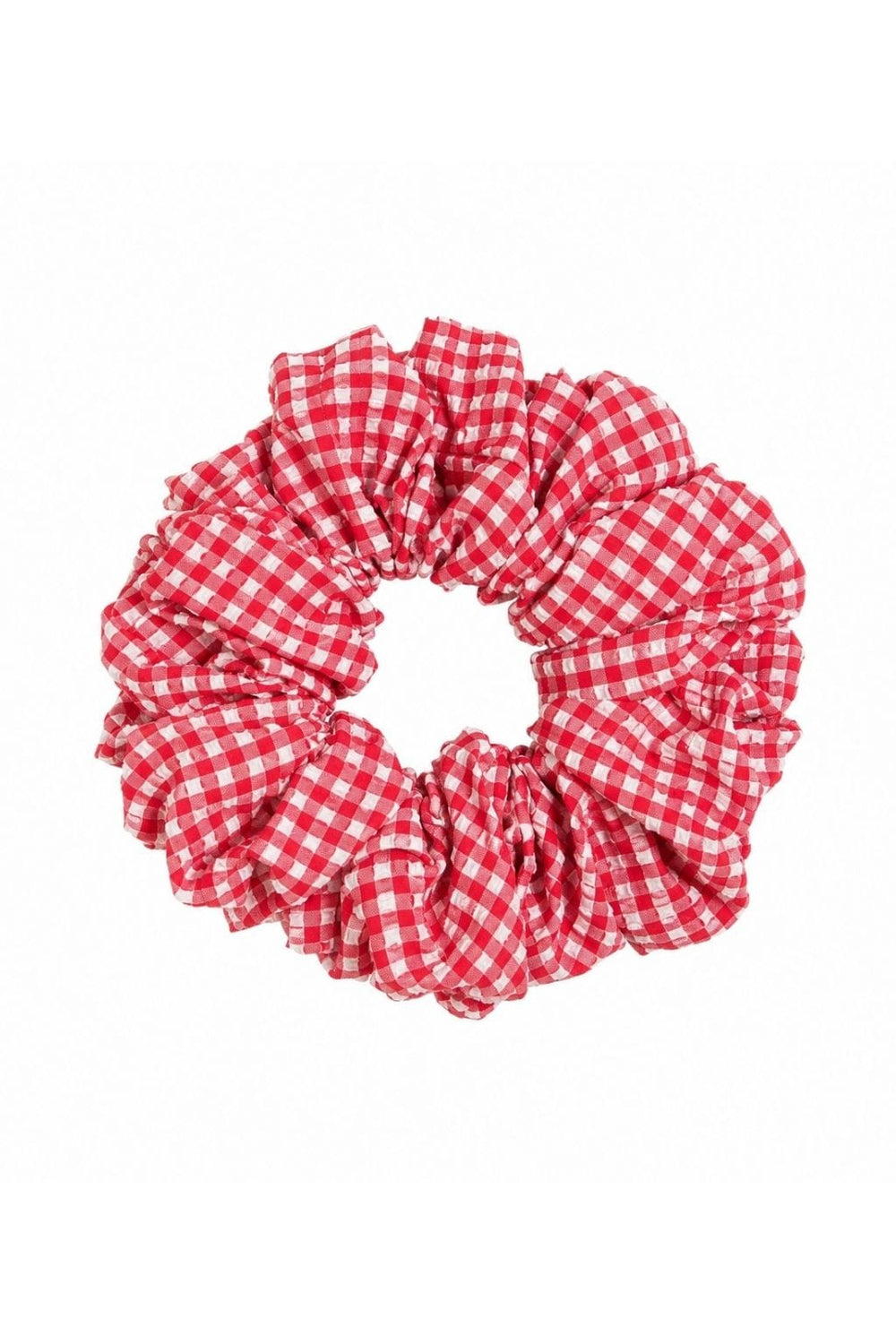 Red Micro Gingham Chunky Scrunchie