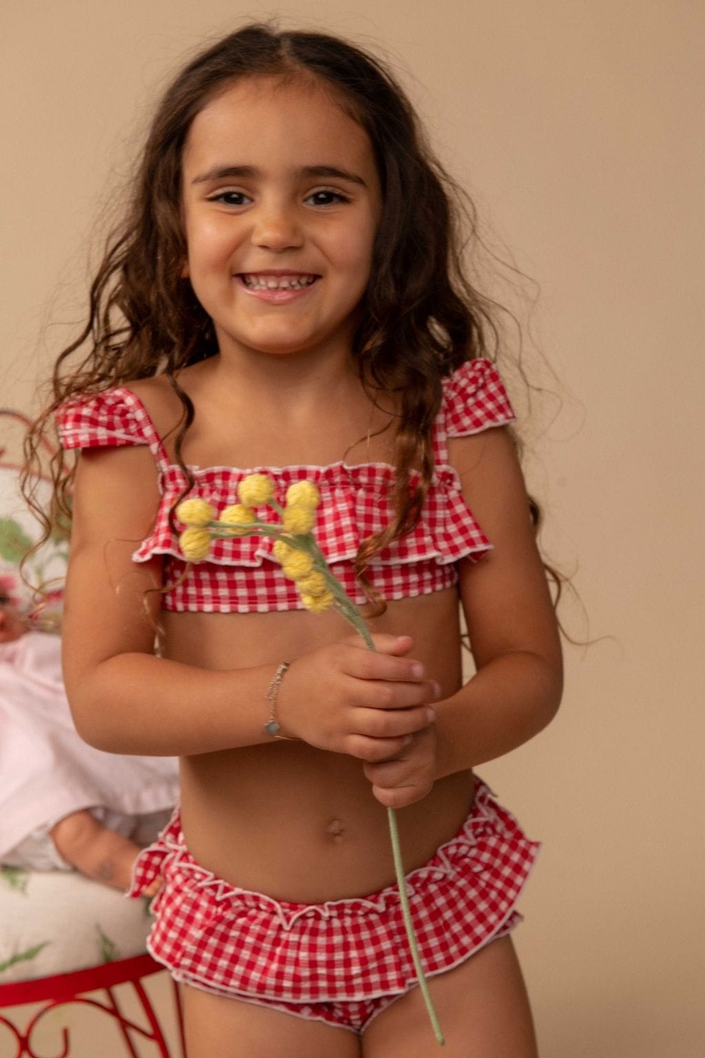 Red Micro Gingham Mini Cabana Bikini Set