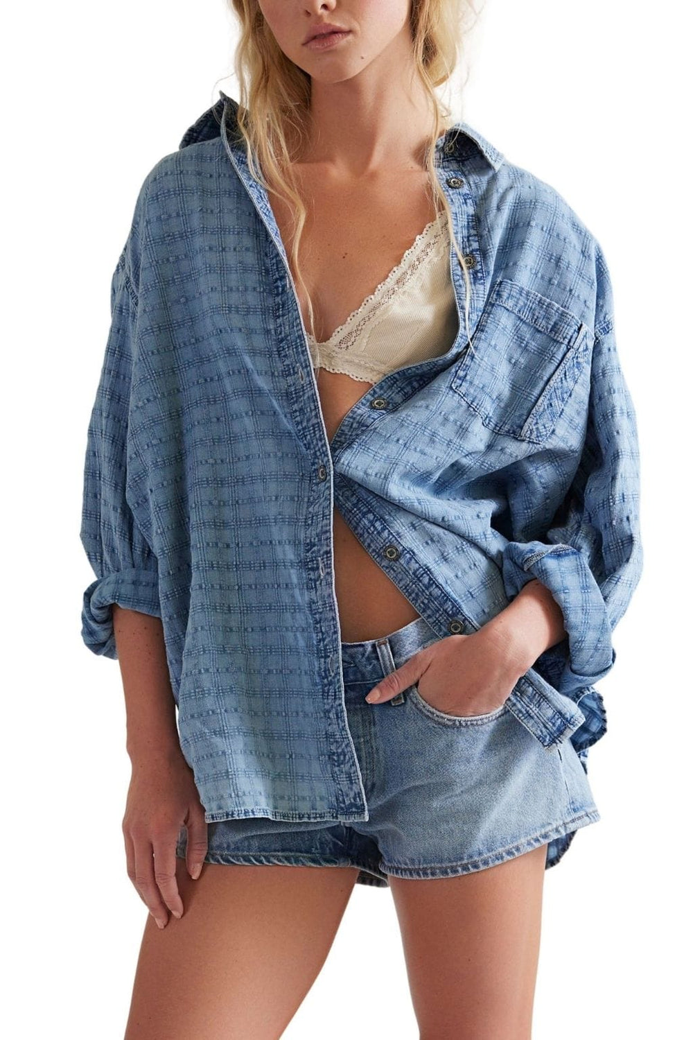 Sabine Indigo Dobby Shirt (Vintage Blue Tint)