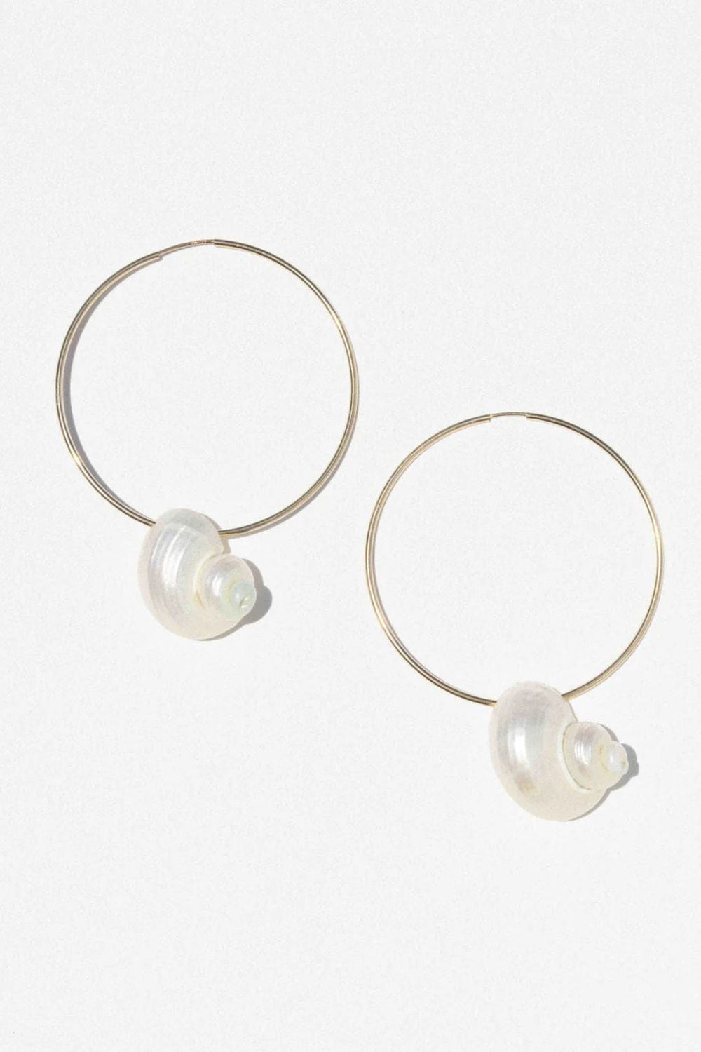Sea Spiral Shell Hoops (Gold)
