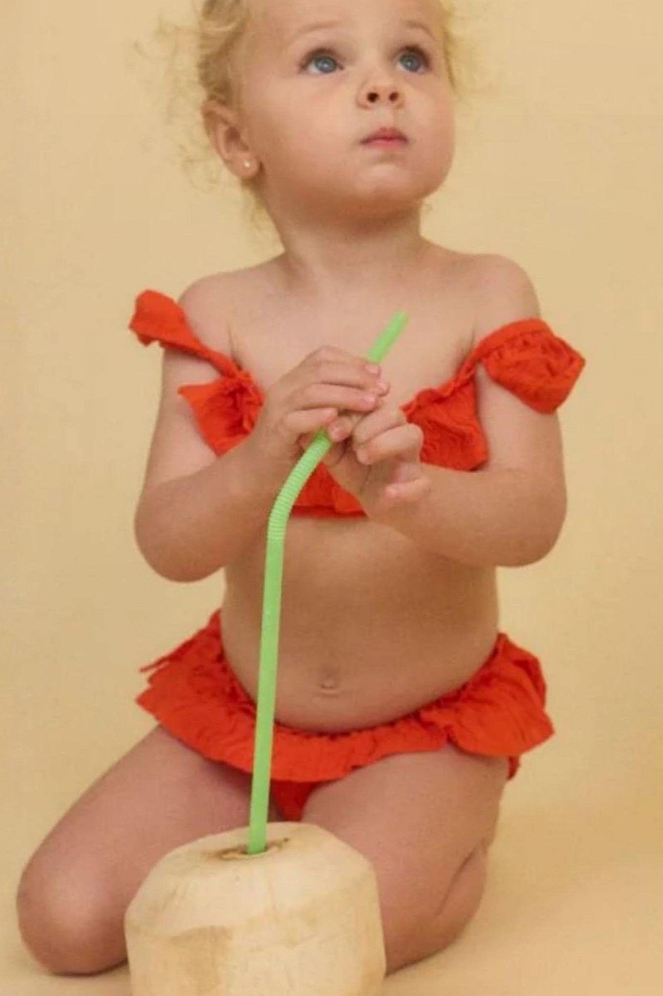 Cream Raspberry Binded Mini Rosa x Lulu Bikini Set