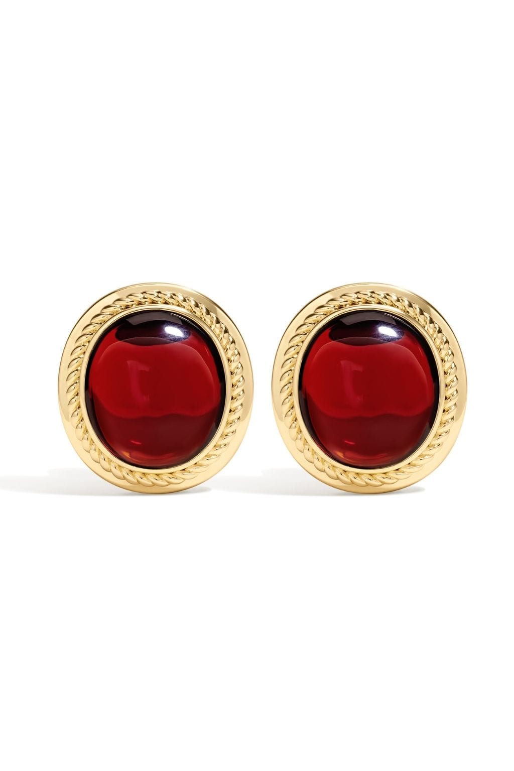 The Elizabeth Garnet Studs (Gold)