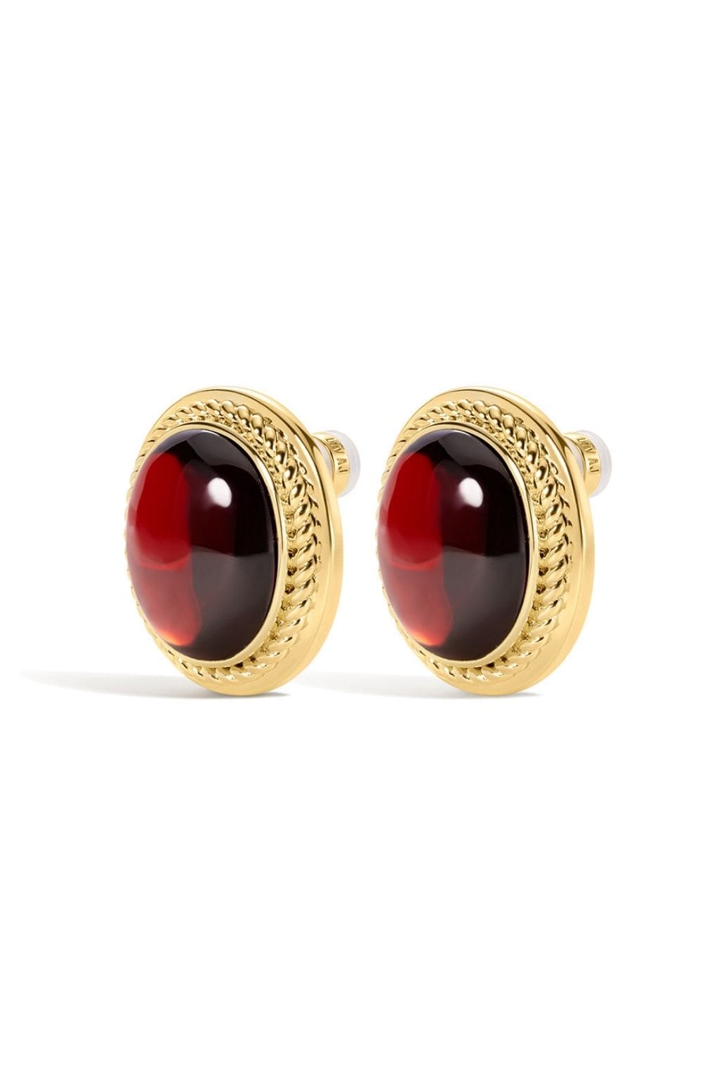 The Elizabeth Garnet Studs (Gold)