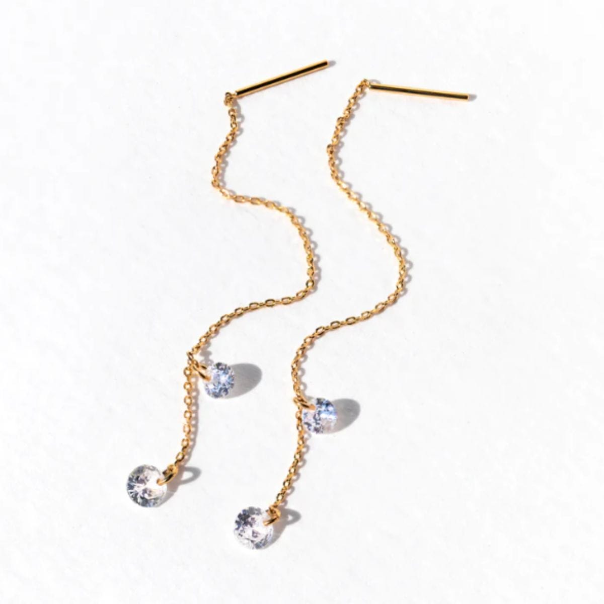 Dewdrop Threader Earrings (Gold)