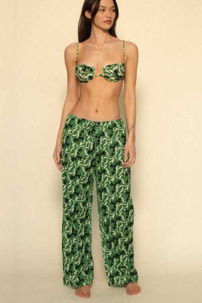 Veronica Floral Drawstring Wide Leg Pant