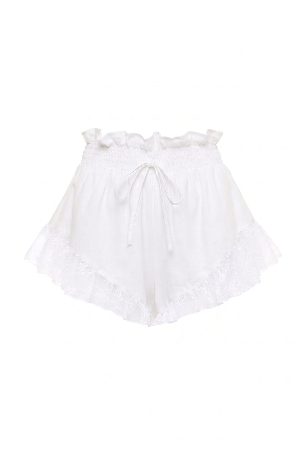 White Boho Short w/ Lace