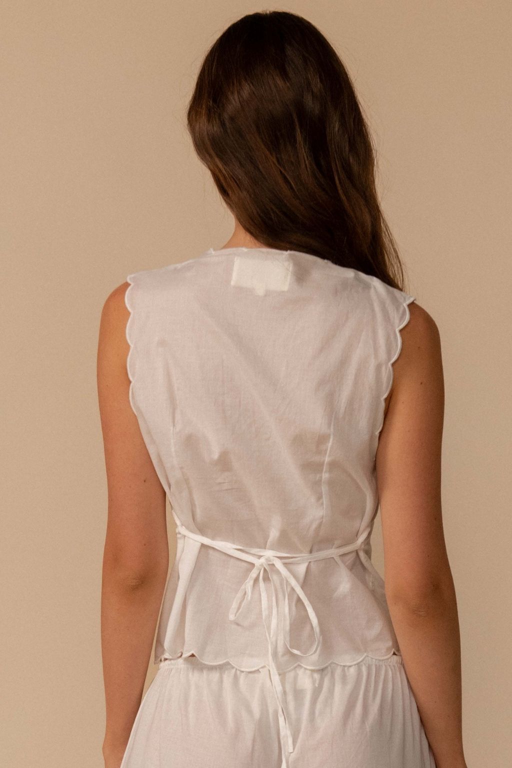 White Scalloped Vest