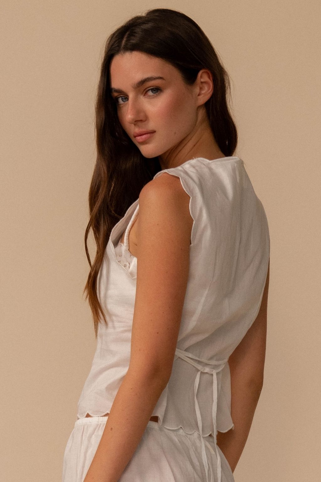 White Scalloped Vest