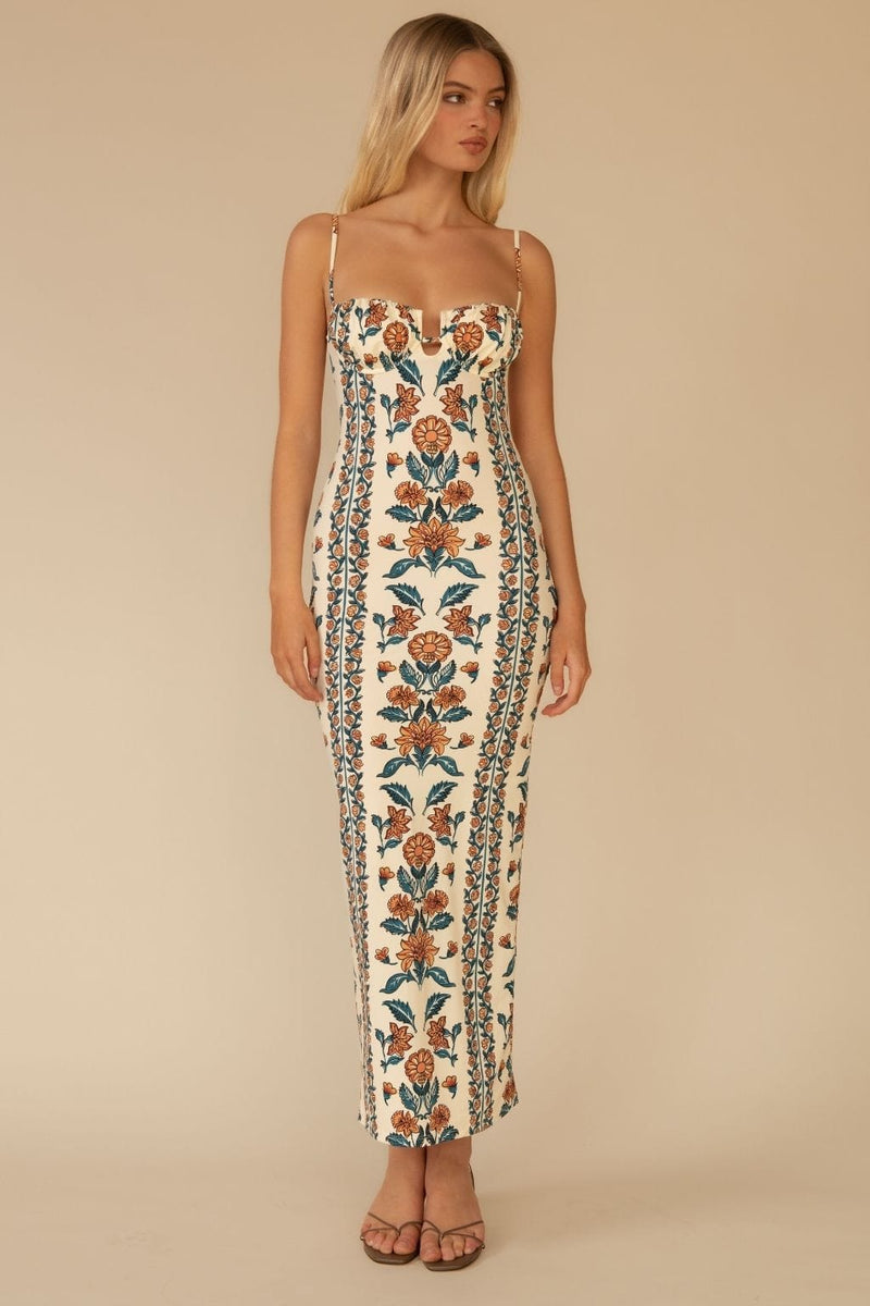 Winona Floral Petal Long Slip Dress