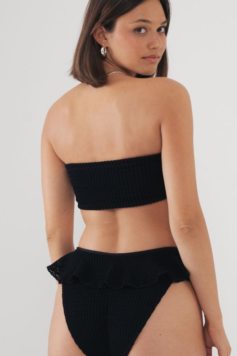 Black Crochet Corset Bikini Top